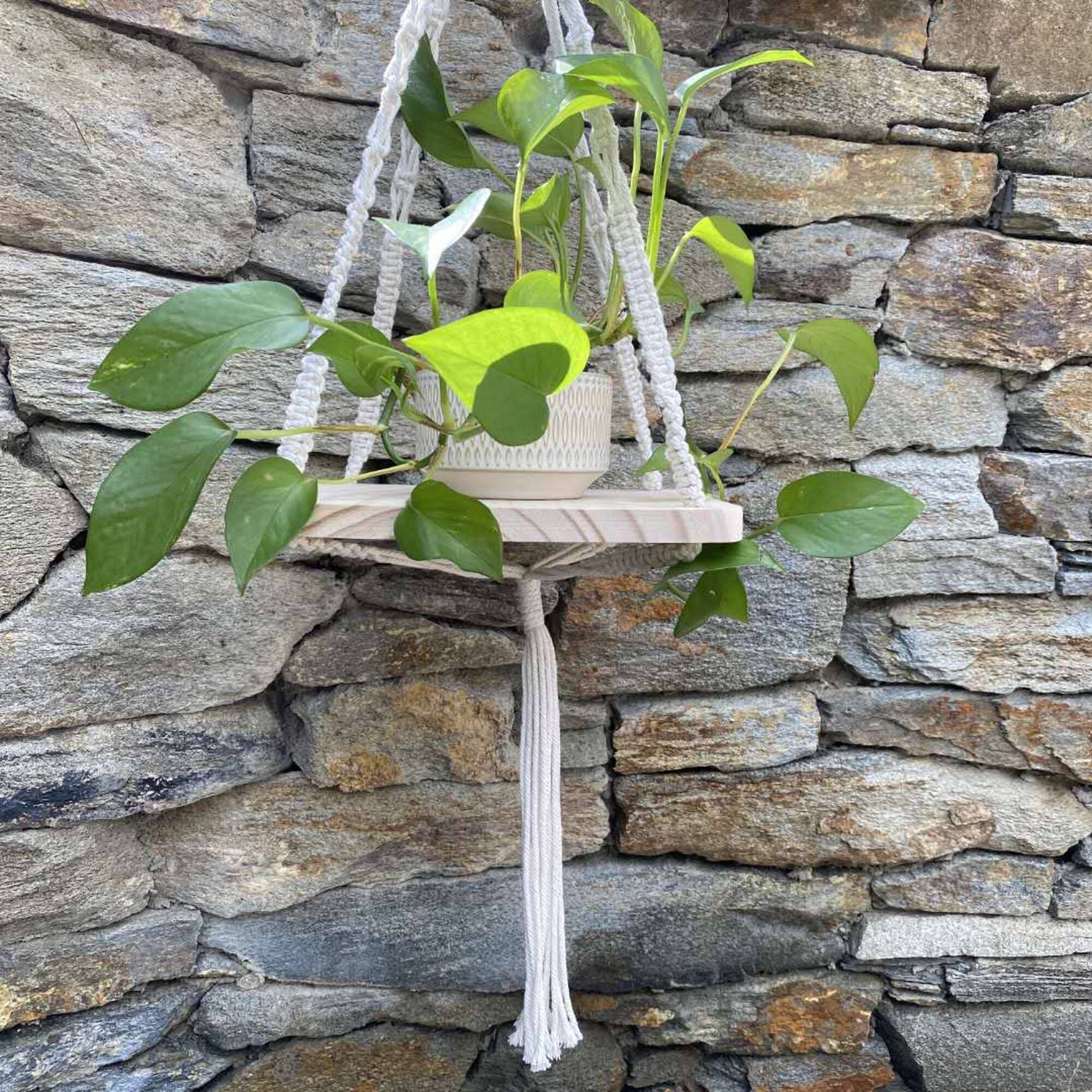 Flora Bunda 10" x 10" Macramé Hanging Shelf